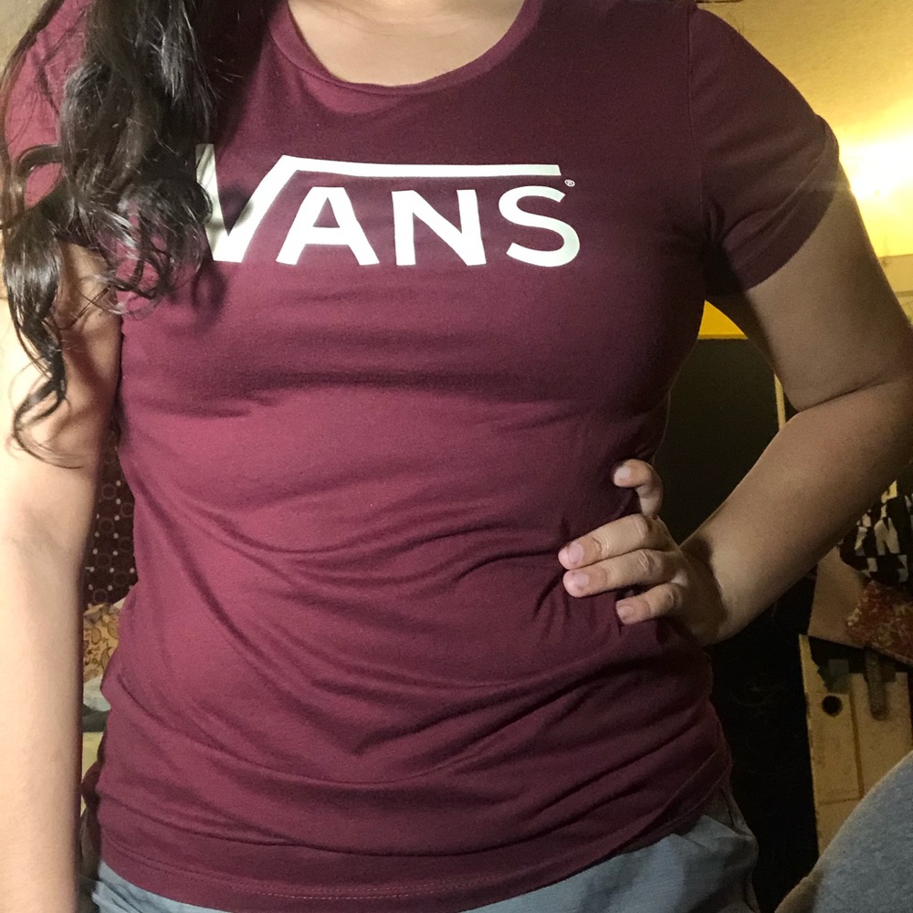 Maroon Vans basic tee